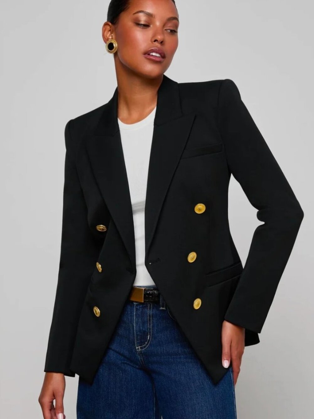 NWT Black L'AGENCE Kyomi Double Breasted Blazer Size 8 - Picture 2 of 7